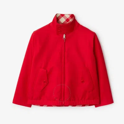 Burberry Boys Double-sided Gabardine Harrington Jacket In Red