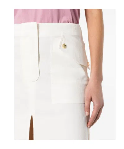 Pinko Slitted Linen Midi Skirt