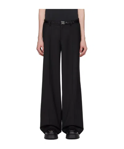 Misbhv Diagonal Zipper Casual Pants In Black