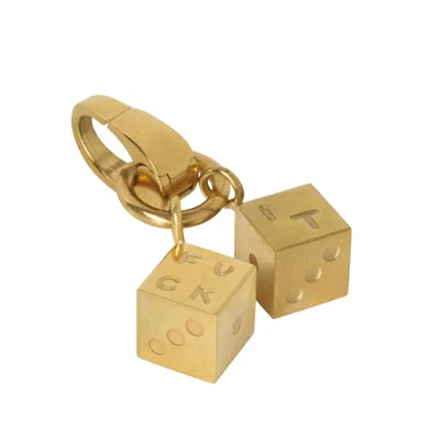 Hoops + Chains Ldn Women's Gold Fuckit Dice Charm