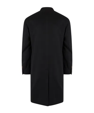 Tagliatore Black Double-breasted Coat With Four Pockets In Black
