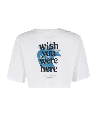 Philosophy Di Lorenzo Serafini Logo Printed Cropped T-shirt In White