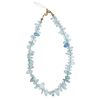 Farra Blue Natural Aquamarine Gemstone Phone Strap