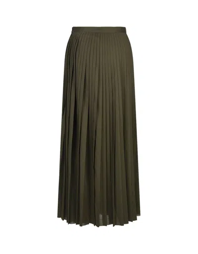 Fabiana Filippi Long Pleated Muslin Skirt In Green