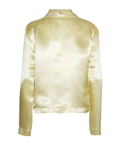 Philosophy Di Lorenzo Serafini Fluid Viscose Blouse With Satin Finish In Gold