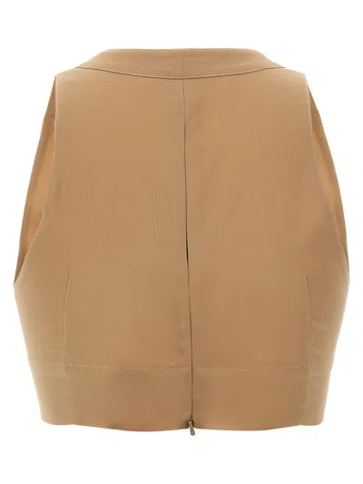 Philosophy Di Lorenzo Serafini Crop Top With Front Knot Detail In Brown