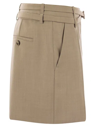 Sportmax Fify Mini Skirt With Belt In Brown