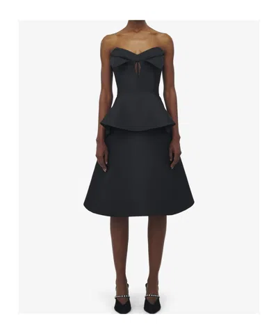 Alexander Mcqueen Women's Strapless Tunic Top Black