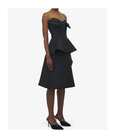 Alexander Mcqueen Women's Strapless Tunic Top Black