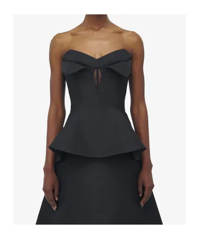 Alexander Mcqueen Women's Strapless Tunic Top Black