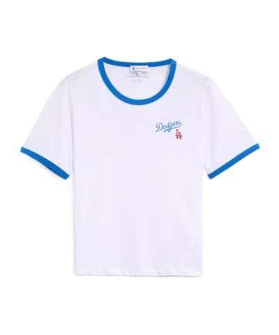 Sporty And Rich X The La Dodgers Serif Ringer T-shirt In White