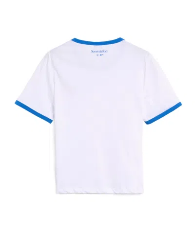 Sporty And Rich X The La Dodgers Serif Ringer T-shirt In White