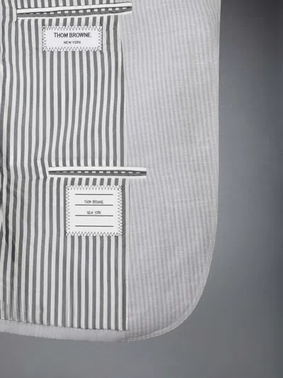 Thom Browne Striped Cropped Blazer In Gray