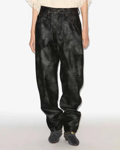 Isabel Marant Étoile Womens Black Kelvina Wide-leg Faux-leather Trousers In Black