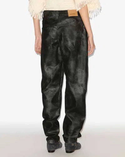 Isabel Marant Étoile Womens Black Kelvina Wide-leg Faux-leather Trousers In Black