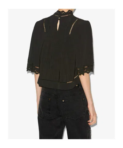 Isabel Marant Frany Short Sleeve Top In Black