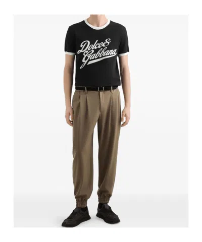 Dolce & Gabbana Round Neck T-shirt In Cotton In Black