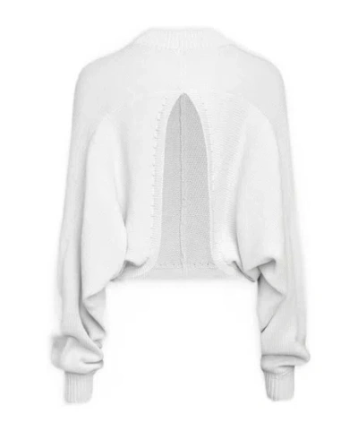 Alaïa Cotton Linen Knit Bare Back Jumper In White