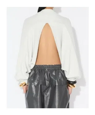 Alaïa Cotton Linen Knit Bare Back Jumper In White