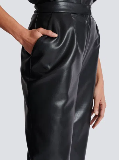 Balmain Faux Leather High-rise Slim Trousers In Black