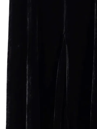 Rick Owens Velvet Sleeveless Floor-length Dress In Black
