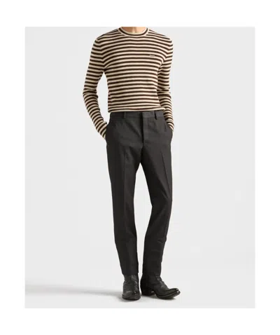 Prada Pleated Tailored Trousers In Black