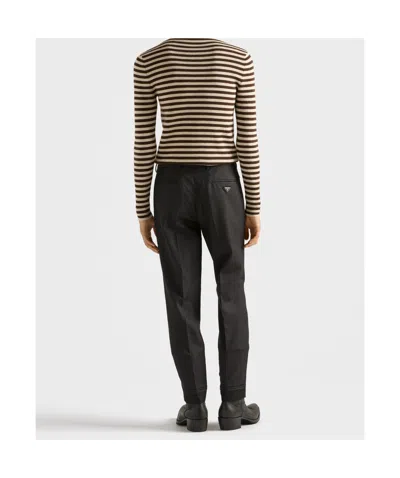 Prada Pleated Tailored Trousers In Black
