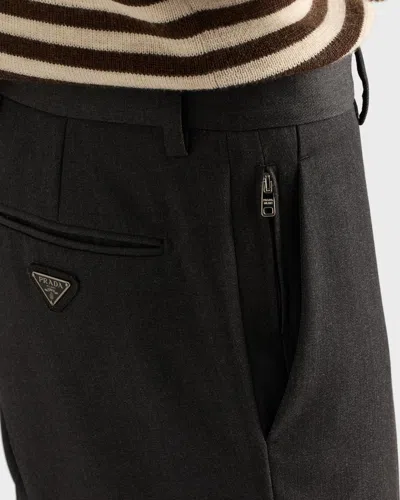 Prada Pleated Tailored Trousers In Black