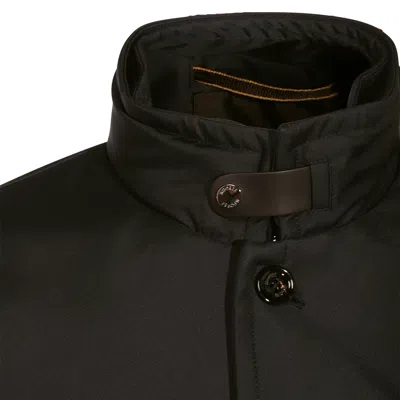 Moorer High Collar Long Sleeves Side Pockets In Black