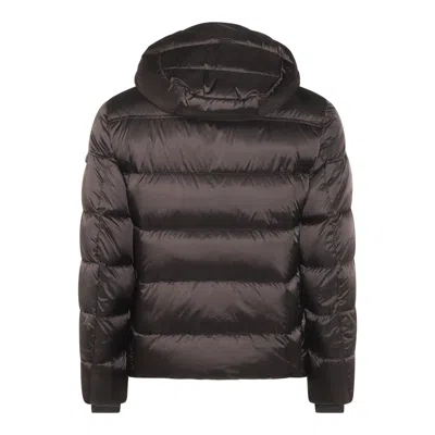 Moorer Hooded Quilted Down Jackets With Side Pockets In Brown