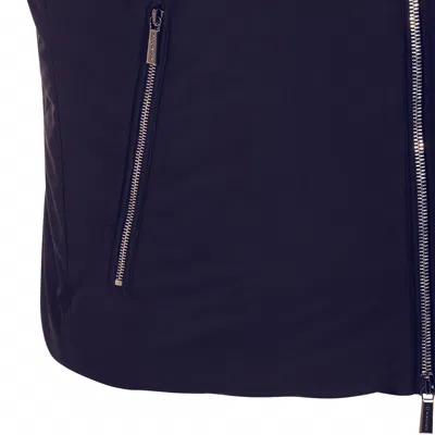 Moorer Padded Jackets With High Collar And Side Zip Pockets In Blue