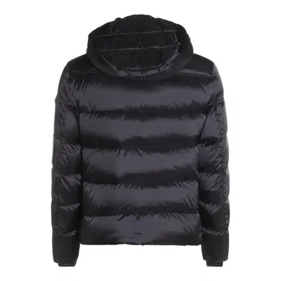 Moorer Hooded Quilted Down Jackets With Side Pockets In Blue