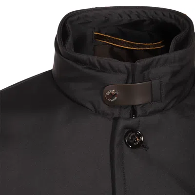 Moorer High Collar Long Sleeves Side Pockets In Black