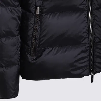 Moorer Hooded Quilted Down Jackets With Side Pockets In Blue