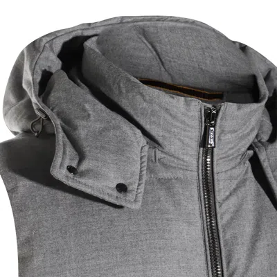 Moorer Hooded Padded Down Jackets With Side Zipper Pockets In Gray