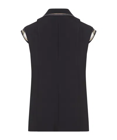 Sacai Double Breasted Tailored Vest In Black