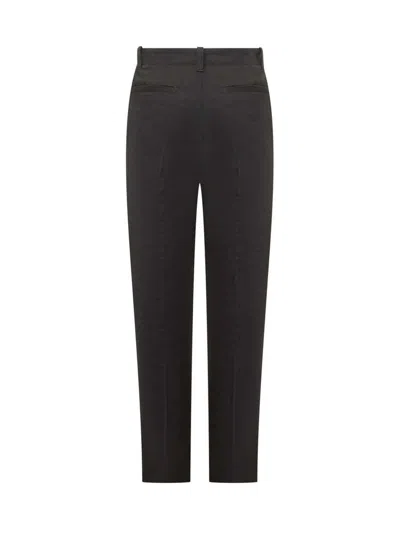 Versace Casual Cotton Gabardine Trousers In Black