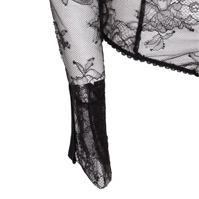 Blumarine Sheer Lace Long Sleeves Scalloped Edges