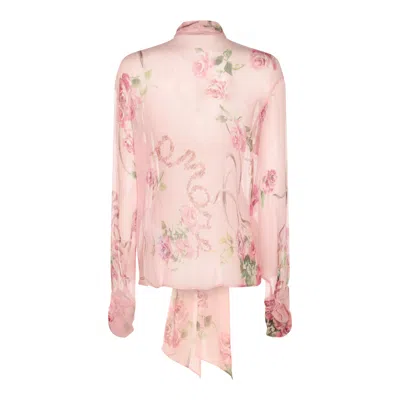 Blumarine Floral-print Tie-neck Blouse