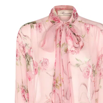 Blumarine Floral-print Tie-neck Blouse