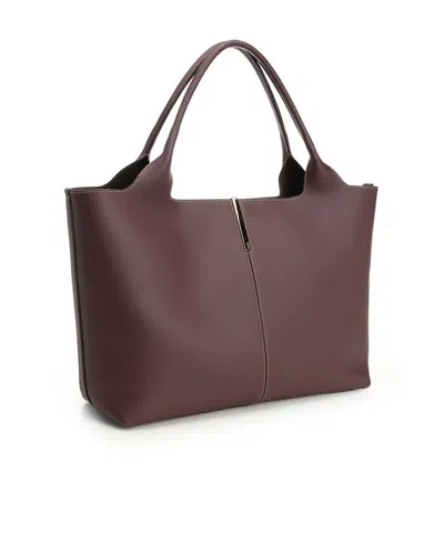 Tod's Medium Leather Shopping Bag With Gold-tone Hardware