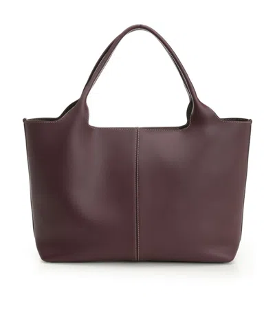 Tod's Medium Leather Shopping Bag With Gold-tone Hardware