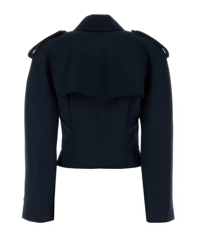 Alexander Mcqueen Wool Trench Coat Cropped Length