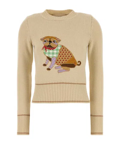 Valentino Garavani Le Chien De La Maison Embroidered Virgin Wool Sweater