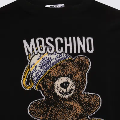 Moschino Bear Embroidered Crewneck Sweater