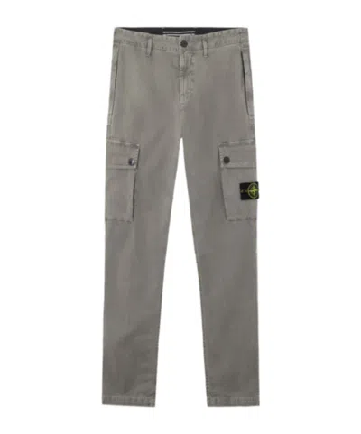 Stone Island Cargo Trousers With Patch Pockets In Brown