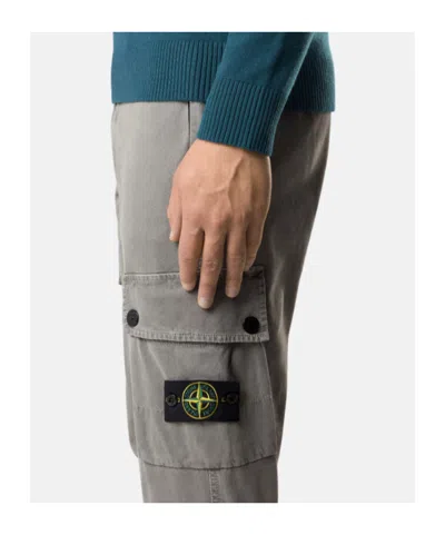 Stone Island Cargo Trousers With Patch Pockets In Brown
