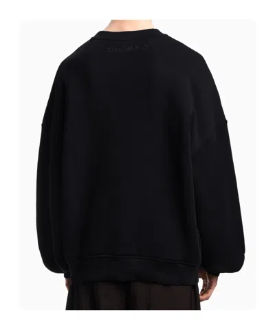 Emporio Armani Graphic Printed Crewneck Sweatshirt In Black