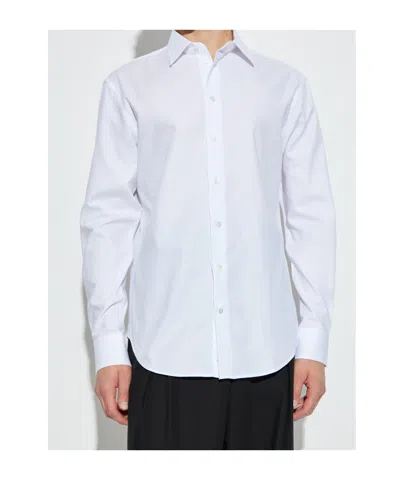 Emporio Armani Button-up Long-sleeved Shirt In White