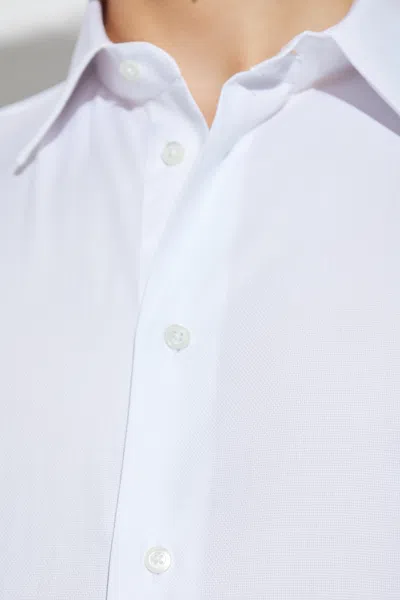 Emporio Armani Button-up Long-sleeved Shirt In White